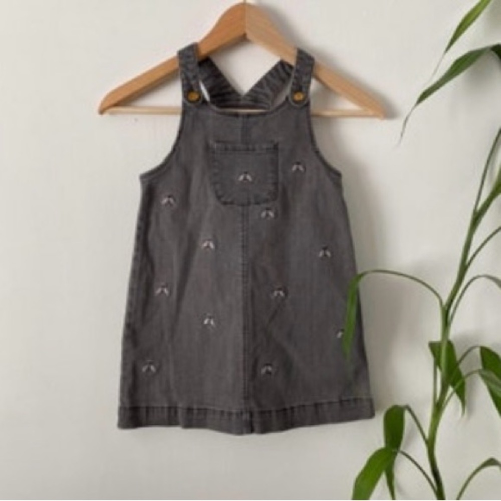 Gray Kids Denim Overall Dress